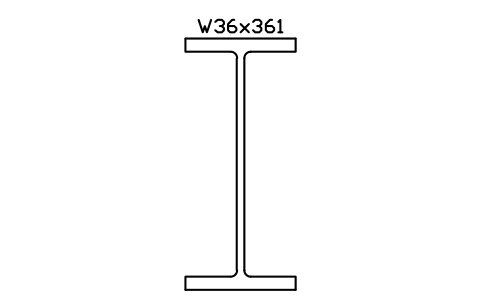 W36x361 sembolünün önizlemesi, blok AISC_W36X361