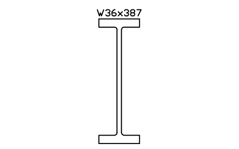 W36x387 sembolünün önizlemesi, blok AISC_W36X387