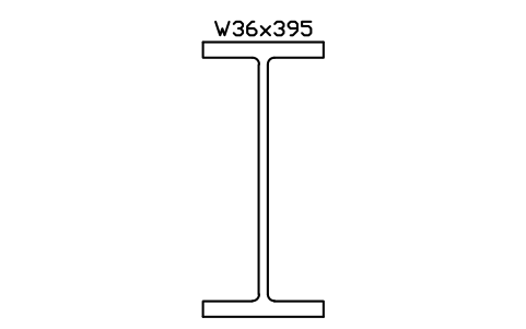 W36x395 sembolünün önizlemesi, blok AISC_W36X395