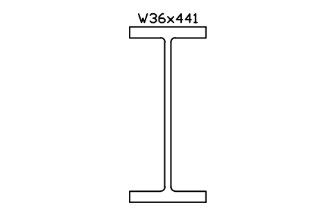 W36x441 sembolünün önizlemesi, blok AISC_W36X441