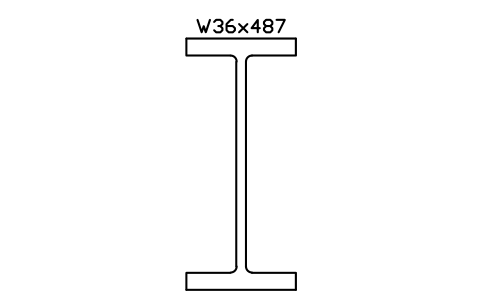 W36x487 sembolünün önizlemesi, blok AISC_W36X487