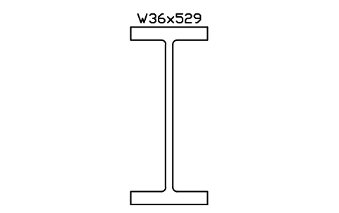W36x529 sembolünün önizlemesi, blok AISC_W36X529
