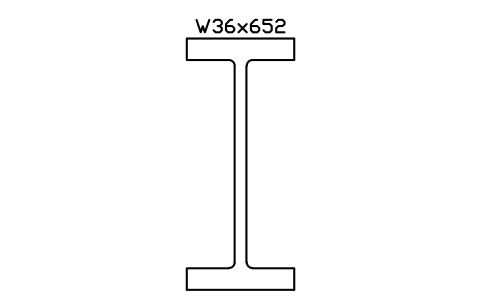 W36x652 sembolünün önizlemesi, blok AISC_W36X652