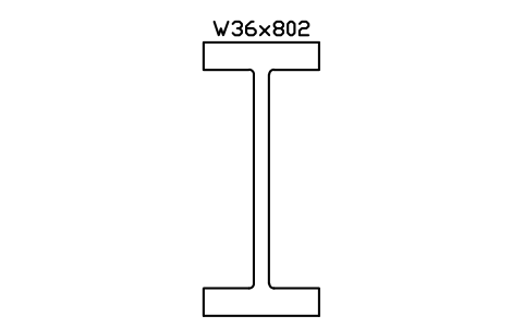 W36x802 sembolünün önizlemesi, blok AISC_W36X802
