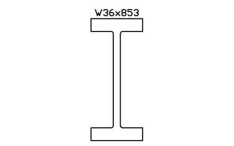 W36x853 sembolünün önizlemesi, blok AISC_W36X853