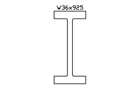 W36x925 sembolünün önizlemesi, blok AISC_W36X925