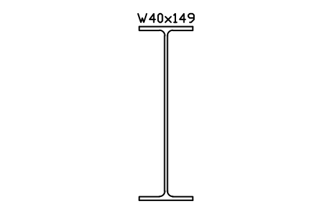 W40x149 sembolünün önizlemesi, blok AISC_W40X149