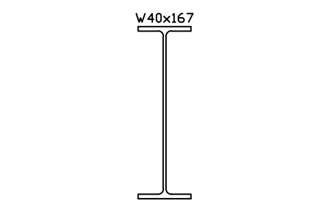 W40x167 sembolünün önizlemesi, blok AISC_W40X167