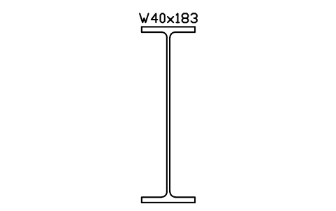 W40x183 sembolünün önizlemesi, blok AISC_W40X183