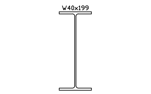 W40x199 sembolünün önizlemesi, blok AISC_W40X199