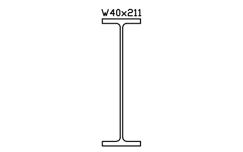 W40x211 sembolünün önizlemesi, blok AISC_W40X211