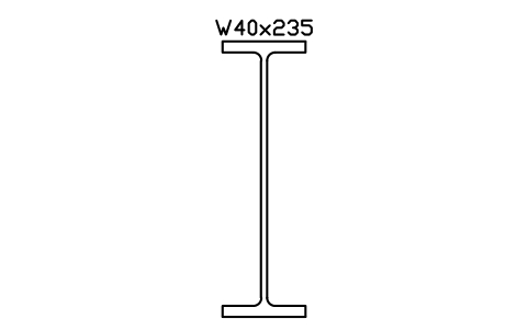 W40x235 sembolünün önizlemesi, blok AISC_W40X235