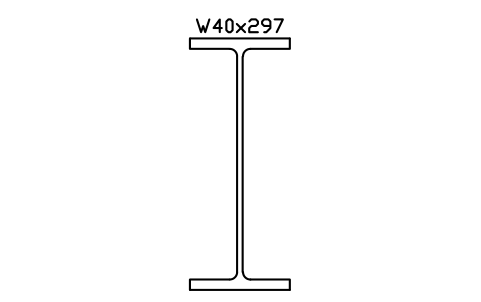 W40x297 sembolünün önizlemesi, blok AISC_W40X297
