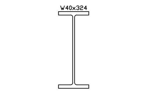 W40x324 sembolünün önizlemesi, blok AISC_W40X324