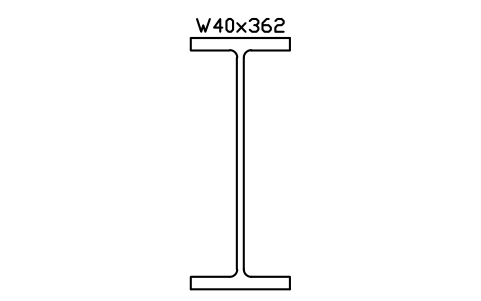 W40x362 sembolünün önizlemesi, blok AISC_W40X362