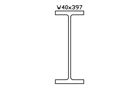 W40x397 sembolünün önizlemesi, blok AISC_W40X397