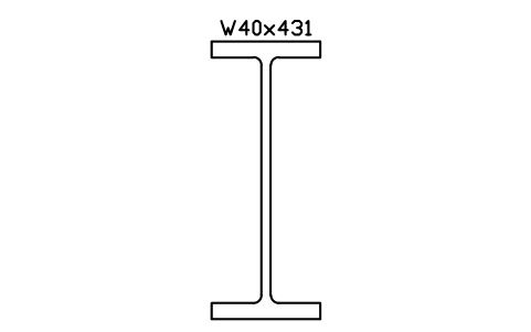 W40x431 sembolünün önizlemesi, blok AISC_W40X431