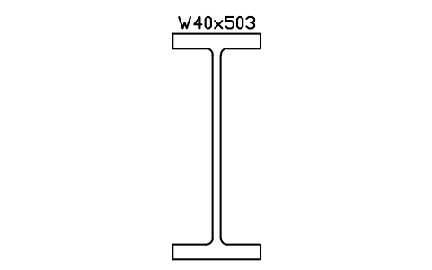 W40x503 sembolünün önizlemesi, blok AISC_W40X503