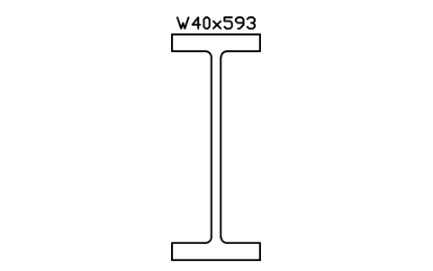W40x593 sembolünün önizlemesi, blok AISC_W40X593