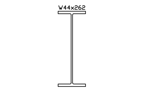 W44x262 sembolünün önizlemesi, blok AISC_W44X262