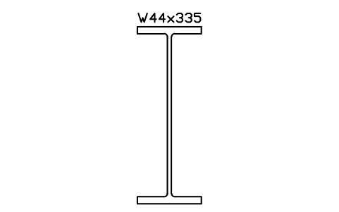 W44x335 sembolünün önizlemesi, blok AISC_W44X335