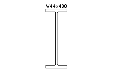 W44x408 sembolünün önizlemesi, blok AISC_W44X408