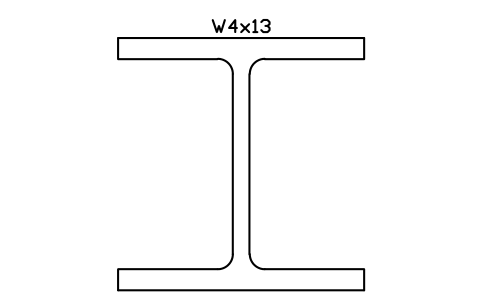 W4x13 sembolünün önizlemesi, blok AISC_W4X13