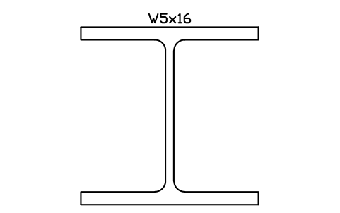 W5x16 sembolünün önizlemesi, blok AISC_W5X16