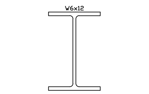 W6x12 sembolünün önizlemesi, blok AISC_W6X12