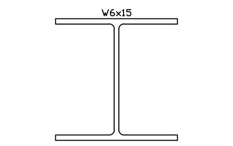 W6x15 sembolünün önizlemesi, blok AISC_W6X15