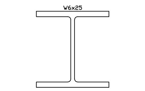 W6x25 sembolünün önizlemesi, blok AISC_W6X25