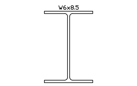 W6x8.5 sembolünün önizlemesi, blok AISC_W6X8.5