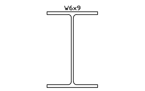 W6x9 sembolünün önizlemesi, blok AISC_W6X9