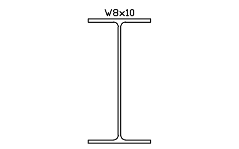 W8x10 sembolünün önizlemesi, blok AISC_W8X10