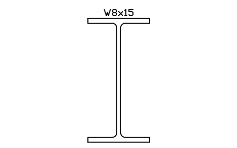 W8x15 sembolünün önizlemesi, blok AISC_W8X15