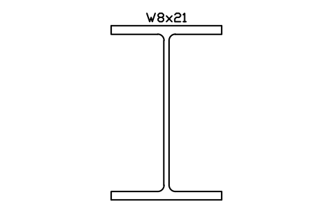 W8x21 sembolünün önizlemesi, blok AISC_W8X21