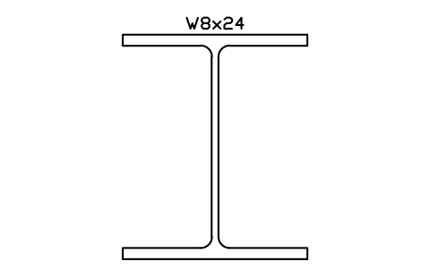 W8x24 sembolünün önizlemesi, blok AISC_W8X24