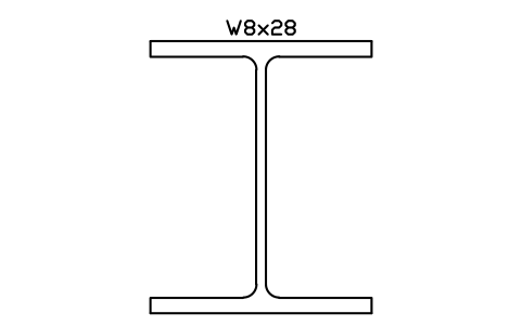 W8x28 sembolünün önizlemesi, blok AISC_W8X28