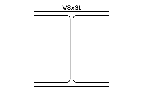 W8x31 sembolünün önizlemesi, blok AISC_W8X31