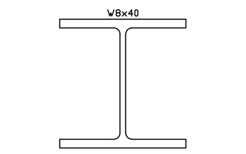 W8x40 sembolünün önizlemesi, blok AISC_W8X40