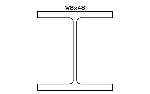 W8x48 sembolünün önizlemesi, blok AISC_W8X48