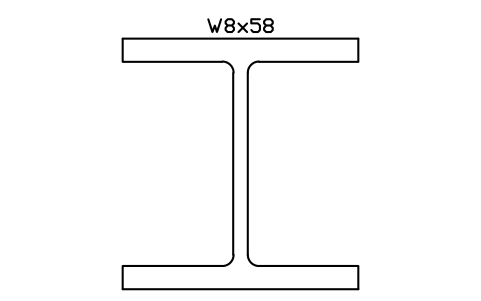 W8x58 sembolünün önizlemesi, blok AISC_W8X58