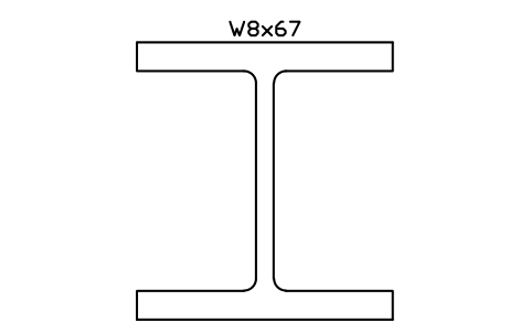 W8x67 sembolünün önizlemesi, blok AISC_W8X67