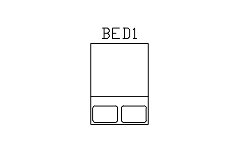 Prévia do símbolo Bed, double, bloco ARCH_BED_DOUBLE