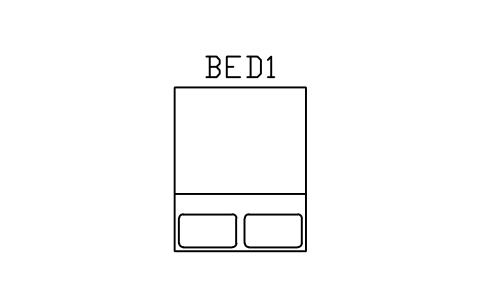 Prévia do símbolo Bed, queen, bloco ARCH_BED_QUEEN