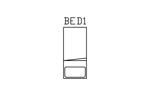 Prévia do símbolo Bed, single, bloco ARCH_BED_SINGLE