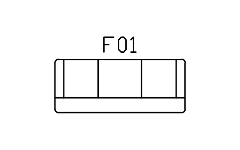 Prévia do símbolo Sofa, three seater, bloco ARCH_SOFA_3