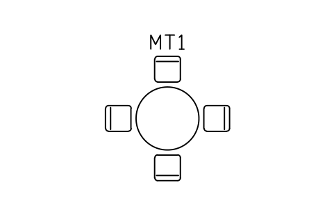 Prévia do símbolo Meeting table, round, four chairs, bloco ARCH_TABLE_MEETING_4
