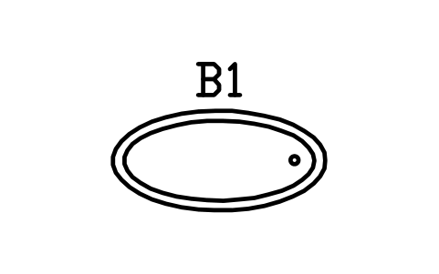 Bathtub, freestanding oval sembolünün önizlemesi, blok ARCH_BATH_OVAL