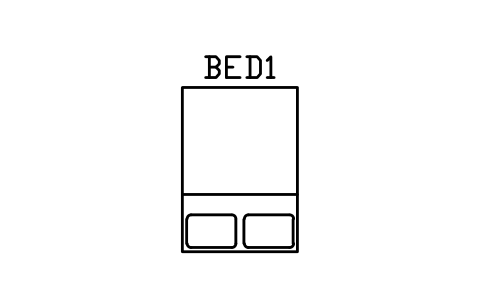 Bed, double sembolünün önizlemesi, blok ARCH_BED_DOUBLE